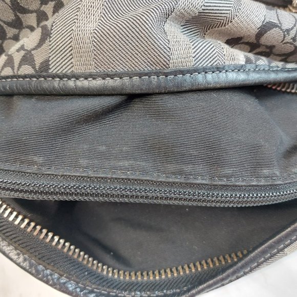 Coach 19918 Lexy Classic Black Signature Canvas Leather Tassel Shoulder Purse - Picture 10 of 14